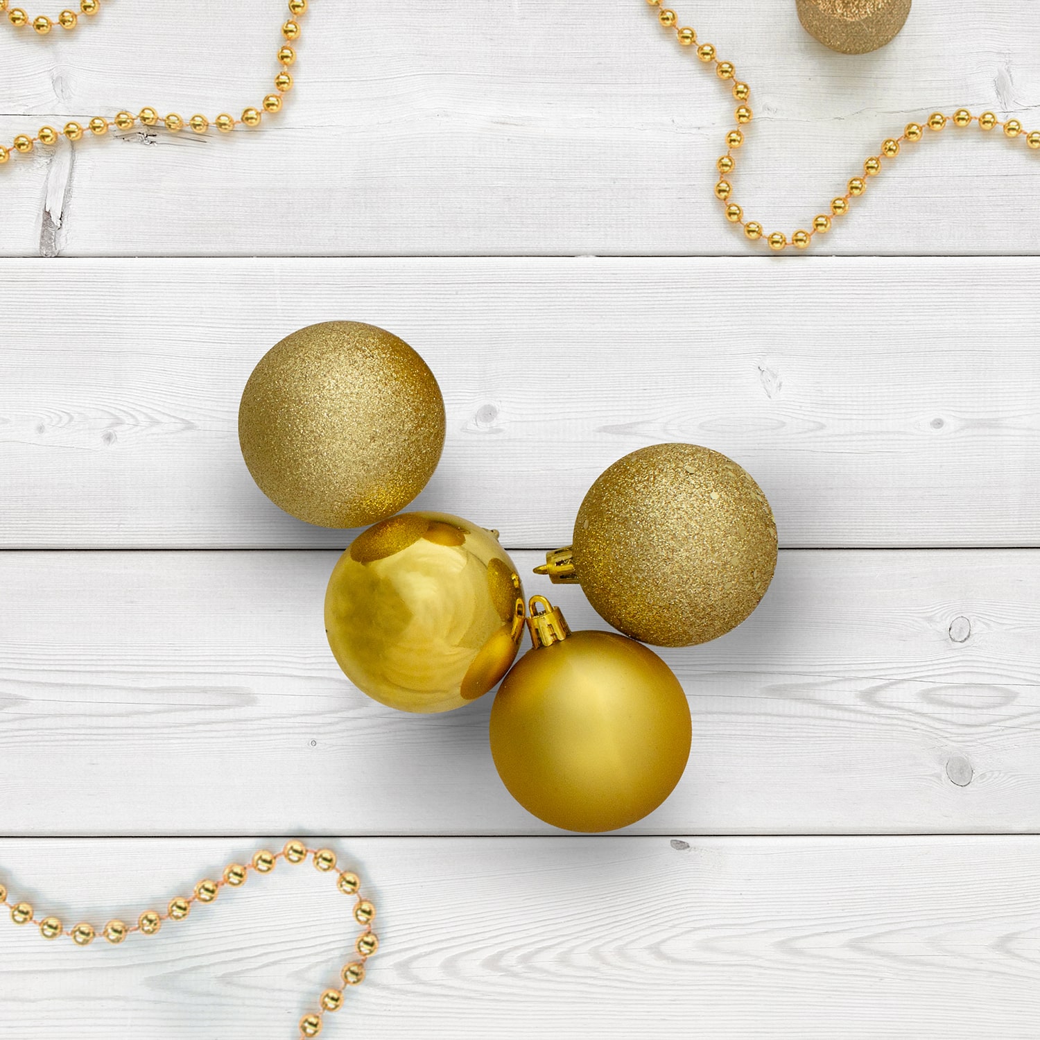 24ct Vegas Gold Shatterproof 4-Finish Christmas Ball Ornaments 2.5'' (60mm)
