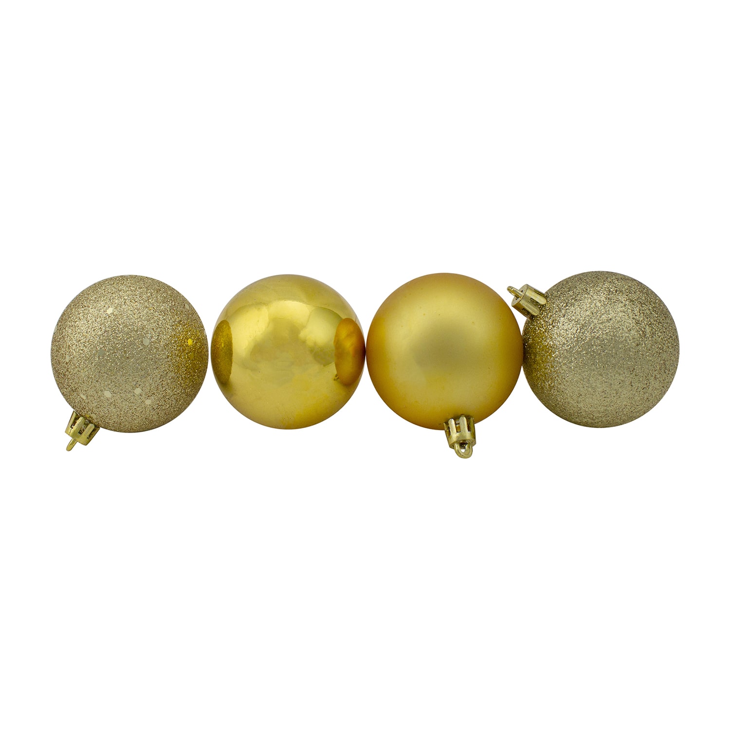 24ct Vegas Gold Shatterproof 4-Finish Christmas Ball Ornaments 2.5'' (60mm)