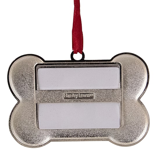 3'' Red and Silver-Plated Best Dog Bone Christmas Ornament with European Crystals