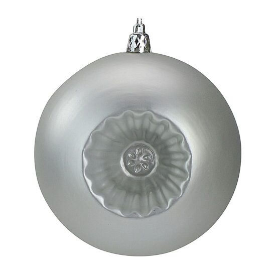 6ct Silver Shatterproof Matte Retro Reflector Christmas Ball Ornaments 4'' (100mm)