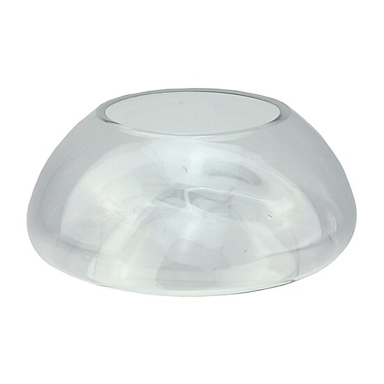 9'' Transparent Glass Pillar Candle Holder with Concave Interior