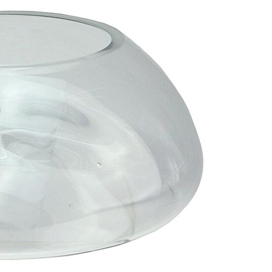 9'' Transparent Glass Pillar Candle Holder with Concave Interior