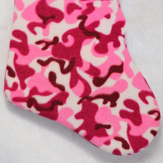15.75'' Pink and Brown Camouflage Christmas Stocking with Cuff