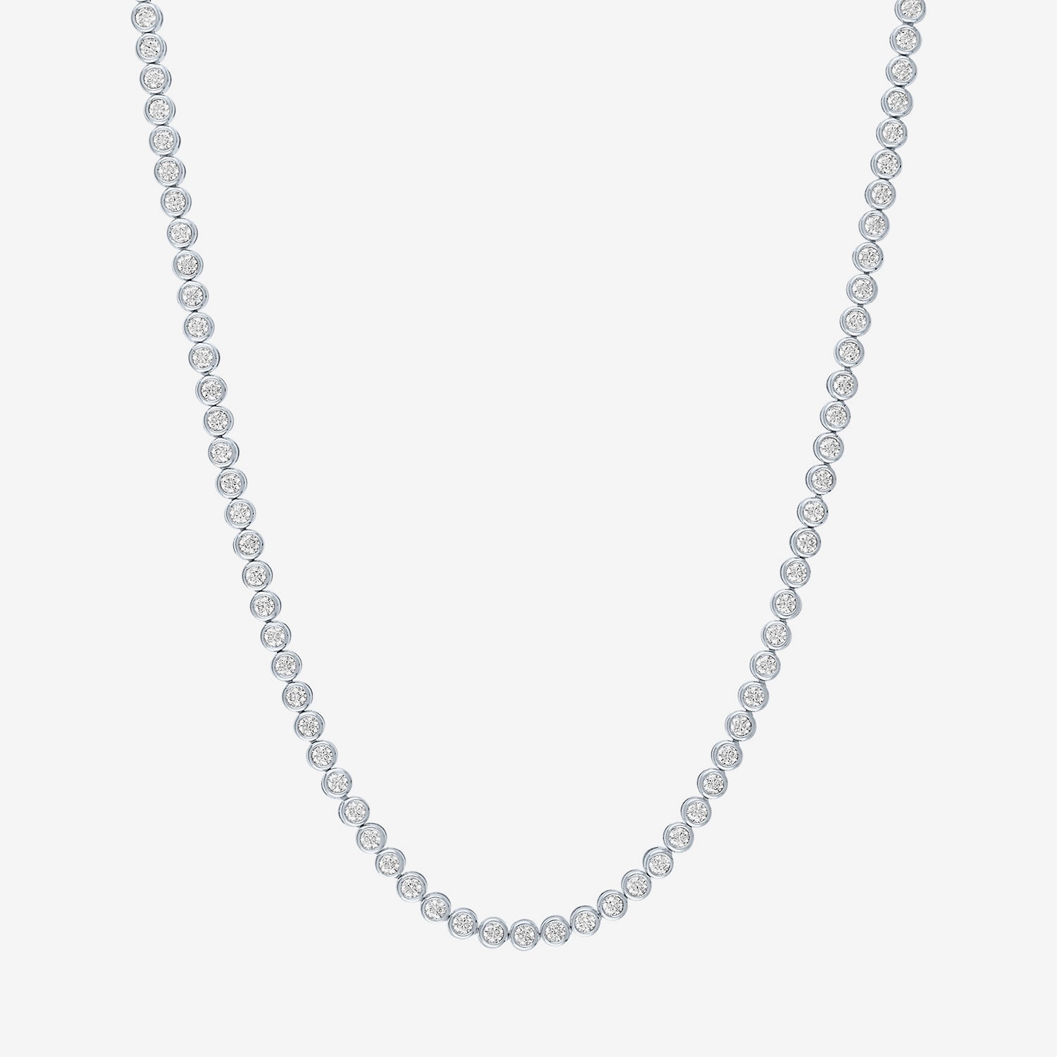 (G-H / Si2-I1) Womens Diamond 14K Gold 17 Inch Tennis Necklace
