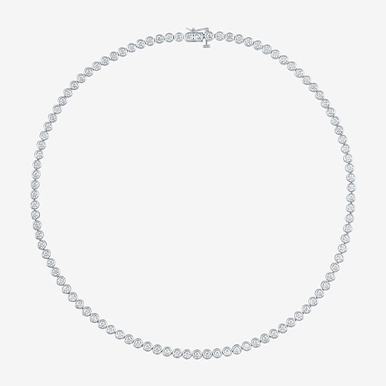 (G-H / Si2-I1) Womens Diamond 14K Gold 17 Inch Tennis Necklace