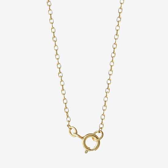 Girls Pink Cubic Zirconia 18K Gold Over Silver 15 Inch Pendant Necklace