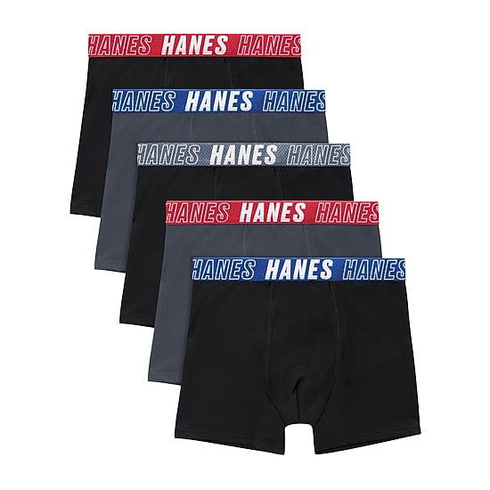 Hanes Moves Little & Big Kid Boys 5 Pack Boxer Briefs Bux92b