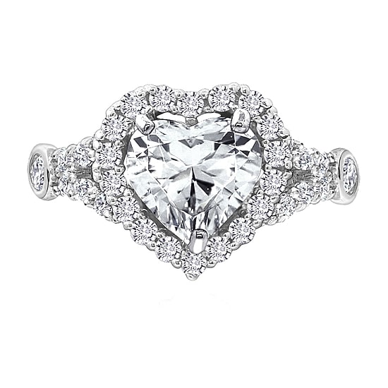 Womens 2 CT. T.W. Cubic Zirconia Sterling Silver Heart Engagement Ring