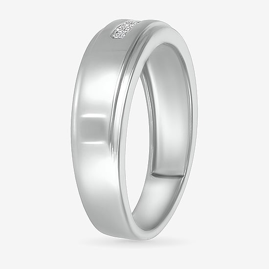 Mens 4.5MM 1/10 CT. T.W. Natural White Diamond 14K Gold Wedding Band