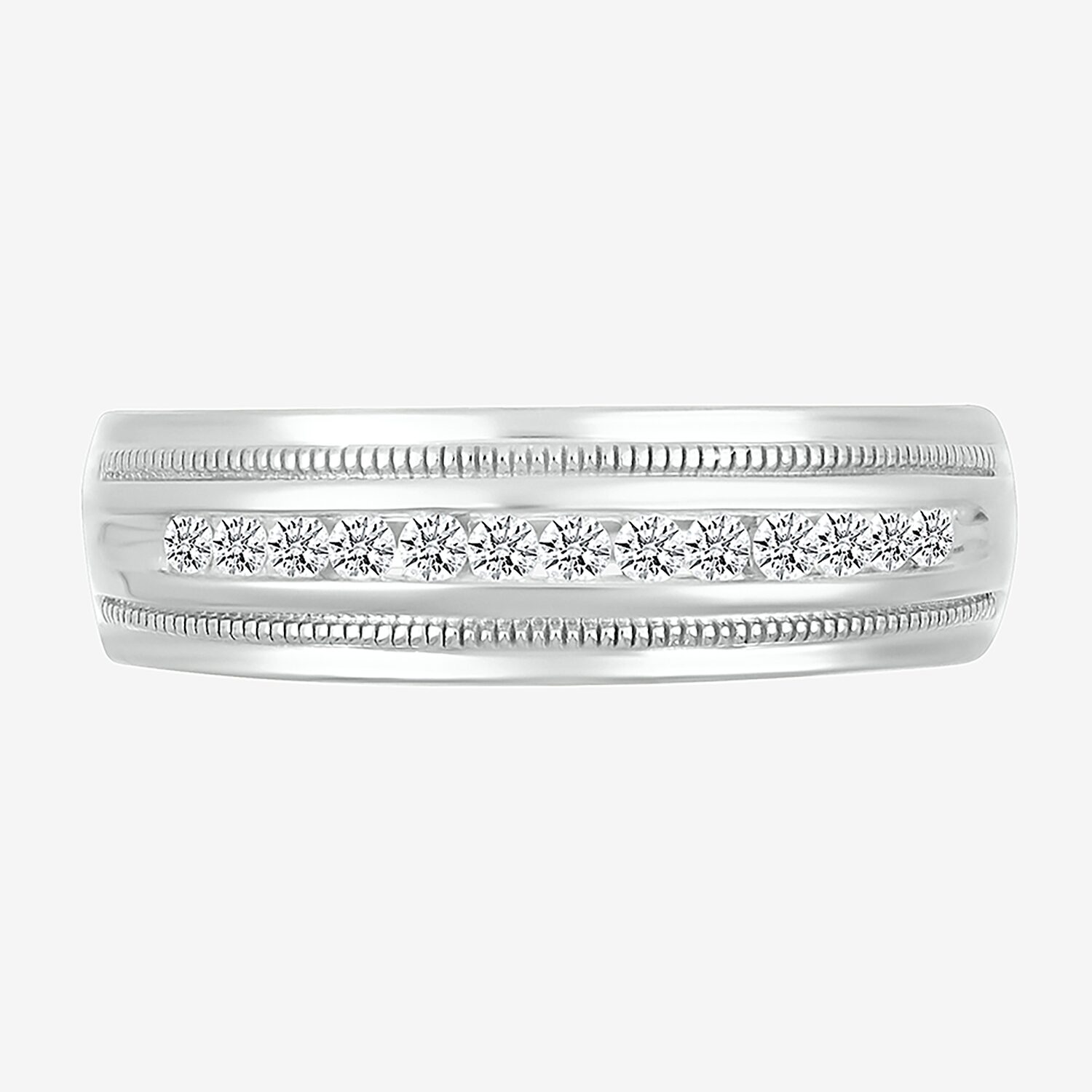 Mens 2.5MM 1/4 CT. T.W. Natural White Diamond 14K Gold Wedding Band