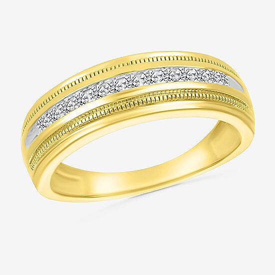 Mens 2.5MM 1/4 CT. T.W. Natural White Diamond 14K Gold Wedding Band
