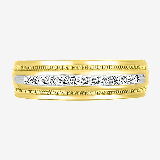 Mens 2.5MM 1/4 CT. T.W. Natural White Diamond 14K Gold Wedding Band