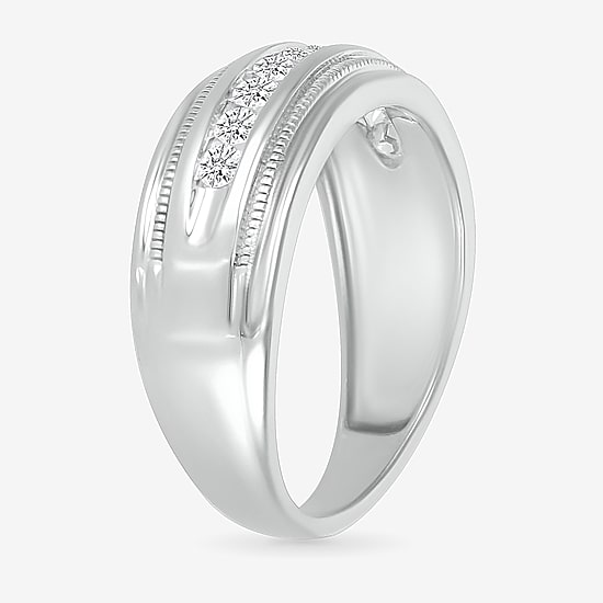 Mens 2.5MM 1/2 CT. T.W. Natural White Diamond 14K Gold Wedding Band