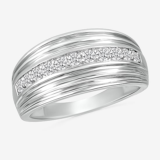 Mens 2.5MM 1/2 CT. T.W. Natural White Diamond 14K Gold Wedding Band