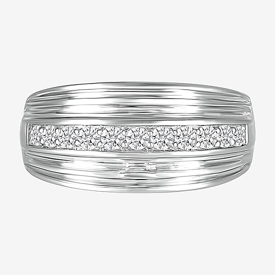 Mens 2.5MM 1/2 CT. T.W. Natural White Diamond 14K Gold Wedding Band