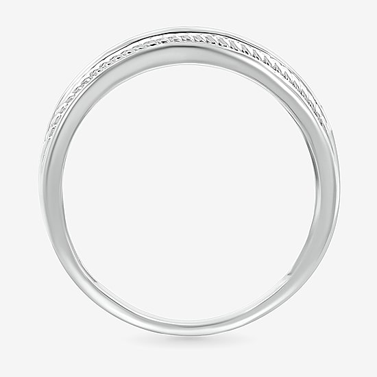 Mens 2.5MM 1/5 CT. Natural White Diamond 10K Gold Wedding Band