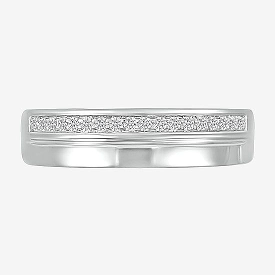 Mens 2.5MM 1/6 CT. T.W. Natural White Diamond 10K Gold Wedding Band