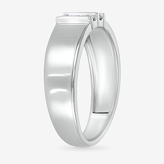 Mens 3.5MM 1/5 CT. Natural White Diamond 10K Gold Wedding Band