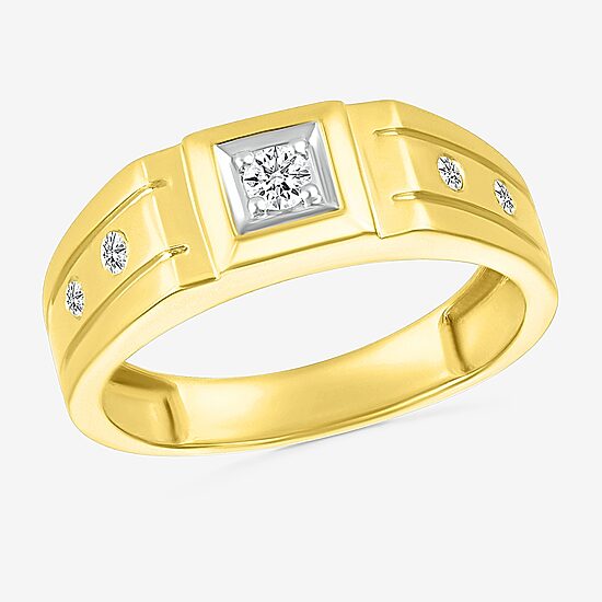 Mens 3.5MM 1/6 CT. T.W. Natural White Diamond 10K Gold Wedding Band