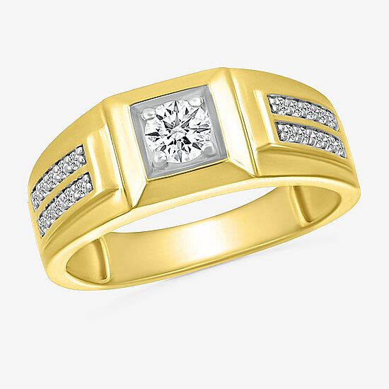 Mens 3.5MM 1/2 CT. T.W. Natural White Diamond 14K Gold Wedding Band