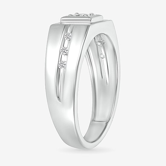 Mens 3MM 1/4 CT. T.W. Natural White Diamond 14K Gold Wedding Band