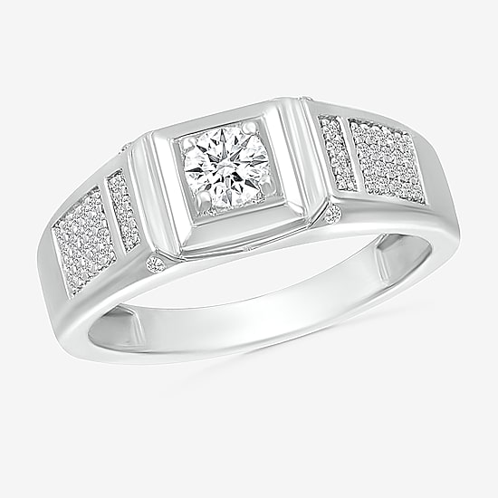 Mens 3MM 1/2 CT. T.W. Natural White Diamond 14K Gold Wedding Band