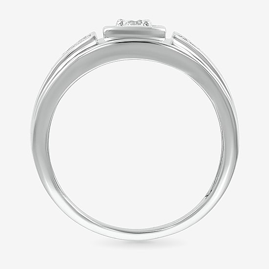 Mens 3MM 1/3 CT. T.W. Natural White Diamond 10K Gold Wedding Band