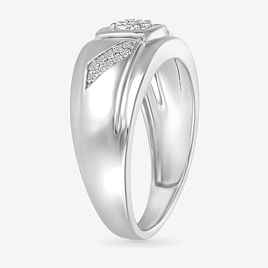 Mens 3MM 1/3 CT. T.W. Natural White Diamond 10K Gold Wedding Band