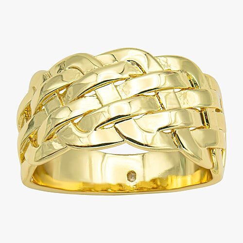 Sparkle Allure Woven Womens 5MM 14K Gold Over Brass Band, 9, Nocolor