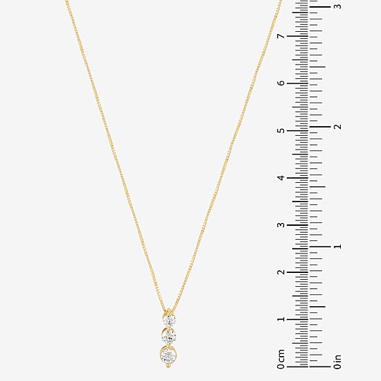 (H-I / Si2) Womens 1/3 CT. T.W. Lab Grown White Diamond 10K Gold 18 Inch Pendant Necklace