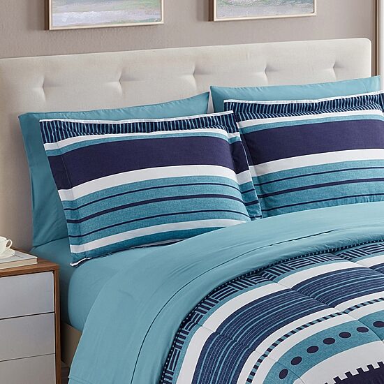 Sweet Home Collection™ Marino Bed-in-A-Bag Printed Comforter Set with Bonus Pillowcases