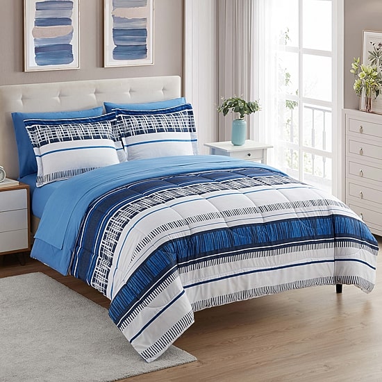 Sweet Home Collection™ Mediterranean Bed-in-A-Bag Printed Comforter Set with Bonus Pillowcases