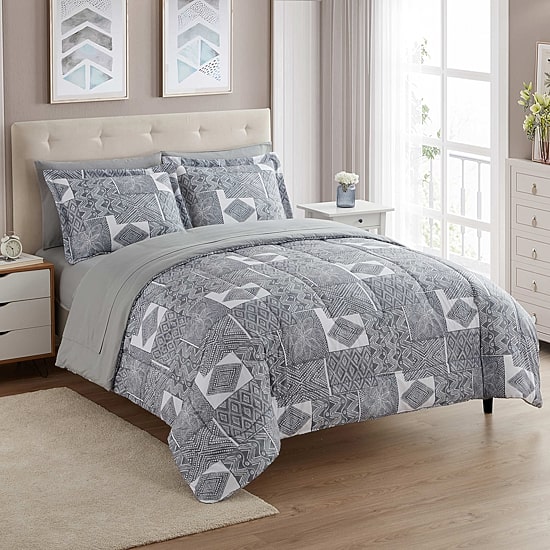 Sweet Home Collection™ Tulsa Bed-in-A-Bag Printed Comforter Set with Bonus Pillowcases