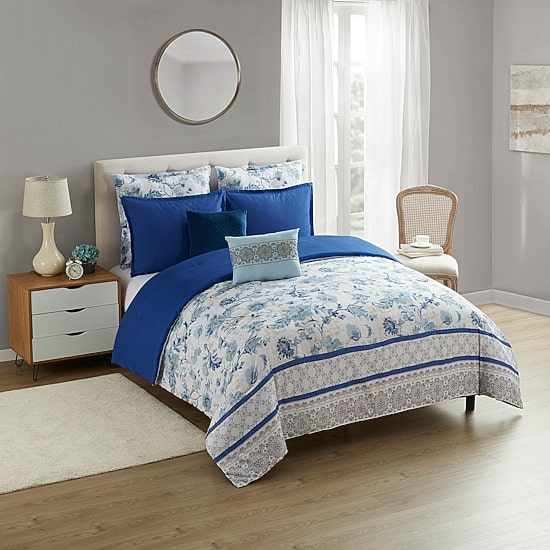 Sweet Home Collection™ Margolis Floral Printed Comforter Set with Bonus Pillowcases