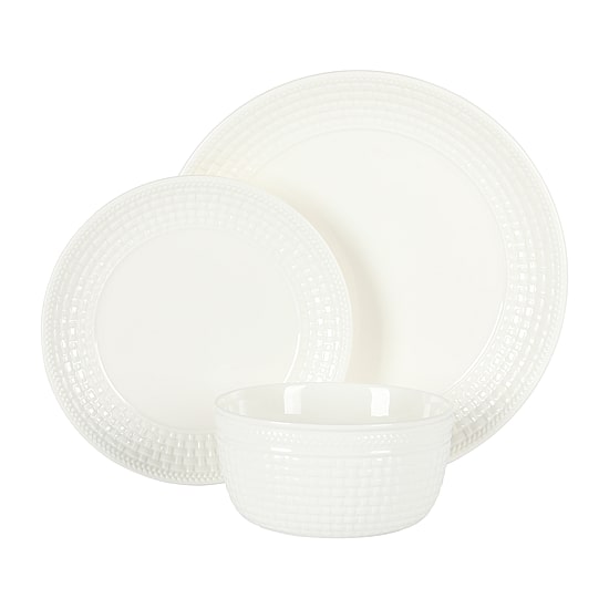 Martha Stewart Basketweave 12-pc. Ceramic Dinnerware Set