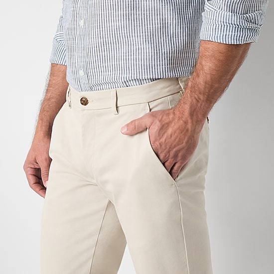 St. John's Bay Stretch Chino Mens Slim Fit Flat Front Pant