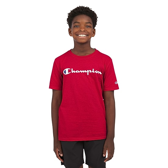 Champion Big Kid Boys Crew Neck Short Sleeve Classic Fit Graphic T-Shirt
