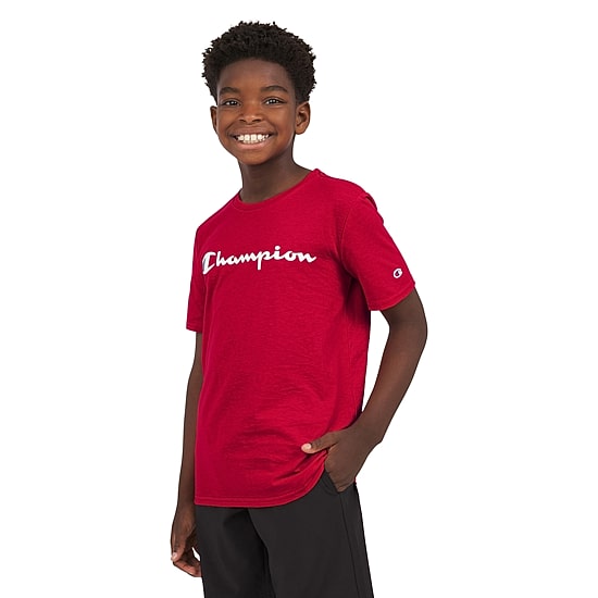 Champion Big Kid Boys Crew Neck Short Sleeve Classic Fit Graphic T-Shirt