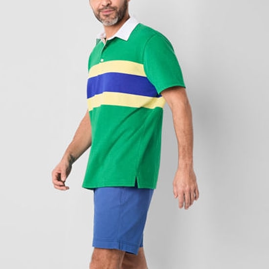 St. John's Bay Rugby Mens Classic Fit Short Sleeve Polo Shirt