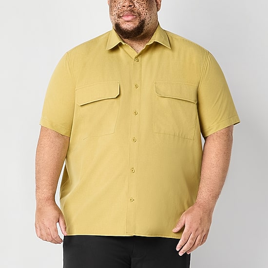 Stylus Mens Short Sleeve Classic Fit Big and Tall Button-Down Shirt
