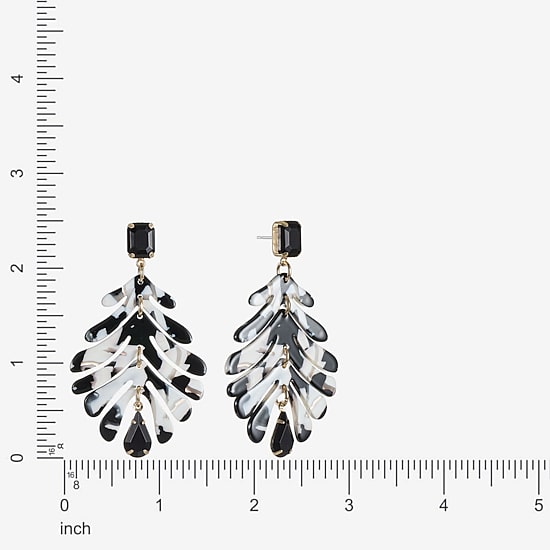 Bijoux Bar Womens Black Glass Hypoallergenic Drop Earrings