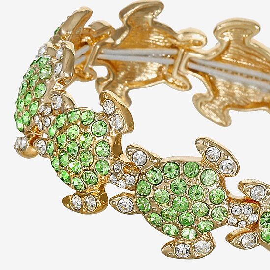 Monet Jewelry Womens Green Glass Stretch Bracelet
