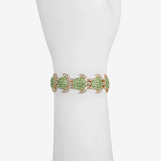 Monet Jewelry Womens Green Glass Stretch Bracelet