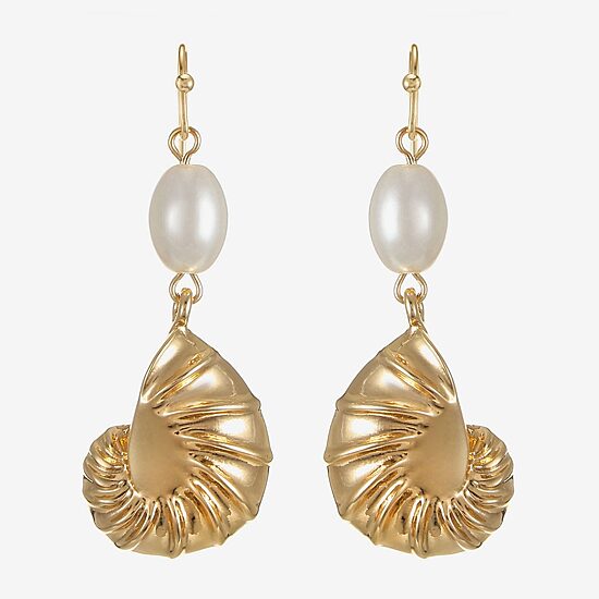Liz Claiborne Shell Womens Drop Earrings