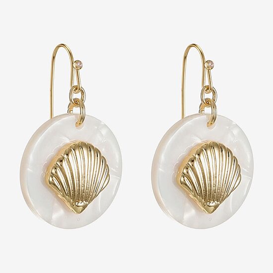 Liz Claiborne Shell Womens Drop Earrings