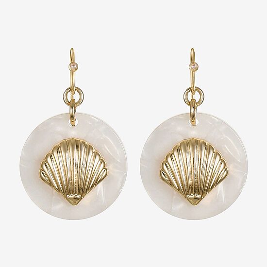 Liz Claiborne Shell Womens Drop Earrings