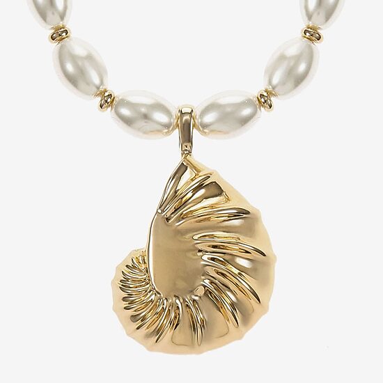 Liz Claiborne Shell Womens 17 Inch Pendant Necklace