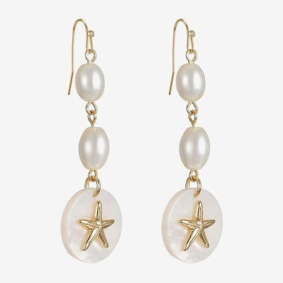 Liz Claiborne Starfish Womens Drop Earrings