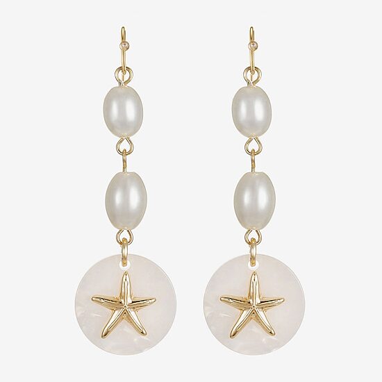 Liz Claiborne Starfish Womens Drop Earrings