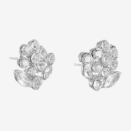 Monet Jewelry Glass 18mm Round Stud Earrings